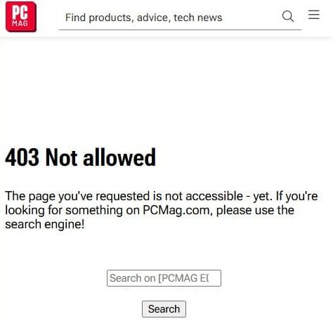 A screenshot showing 403 Not Allowed error from an accidentally-posted Monster Hunter Wilds Review
