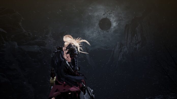 The First Berserker Khazan cover (1) A screenshot from the game The First Berserker Khazan showing a character looking at the sky in between a canyon at night