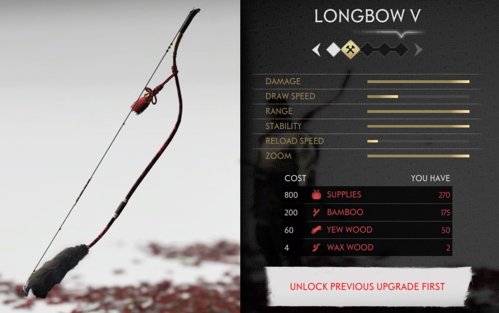 Ghost of Tsushima Curse of Uchitsune Longbow V Upgrade