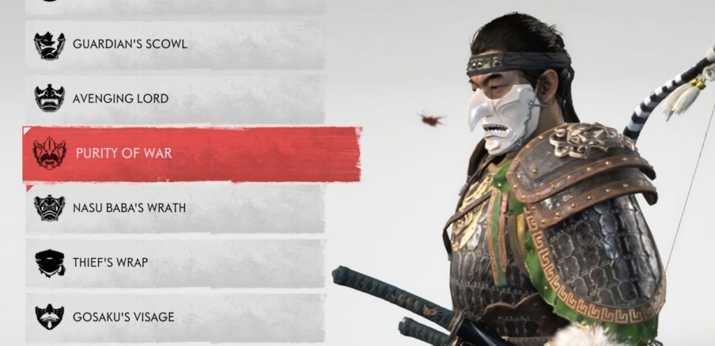 Ghost of Tsushima: The Undying Flame sword kit and mask rewards