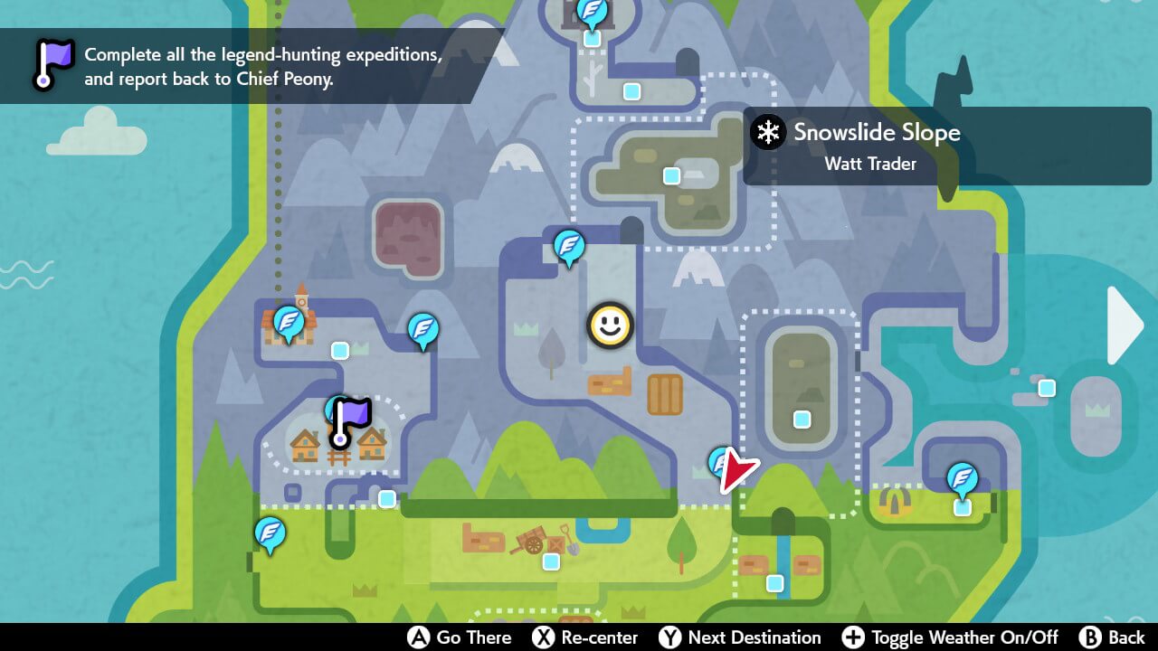 Pokemon Sword and Shield Snowslide Location