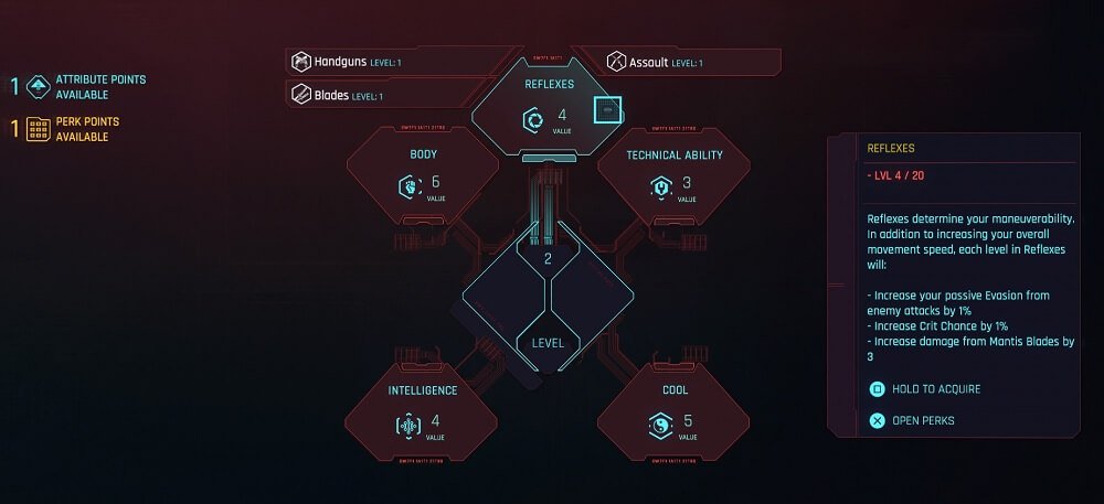 Cyberpunk 2077 Attribute Skills Perks Traits Guide