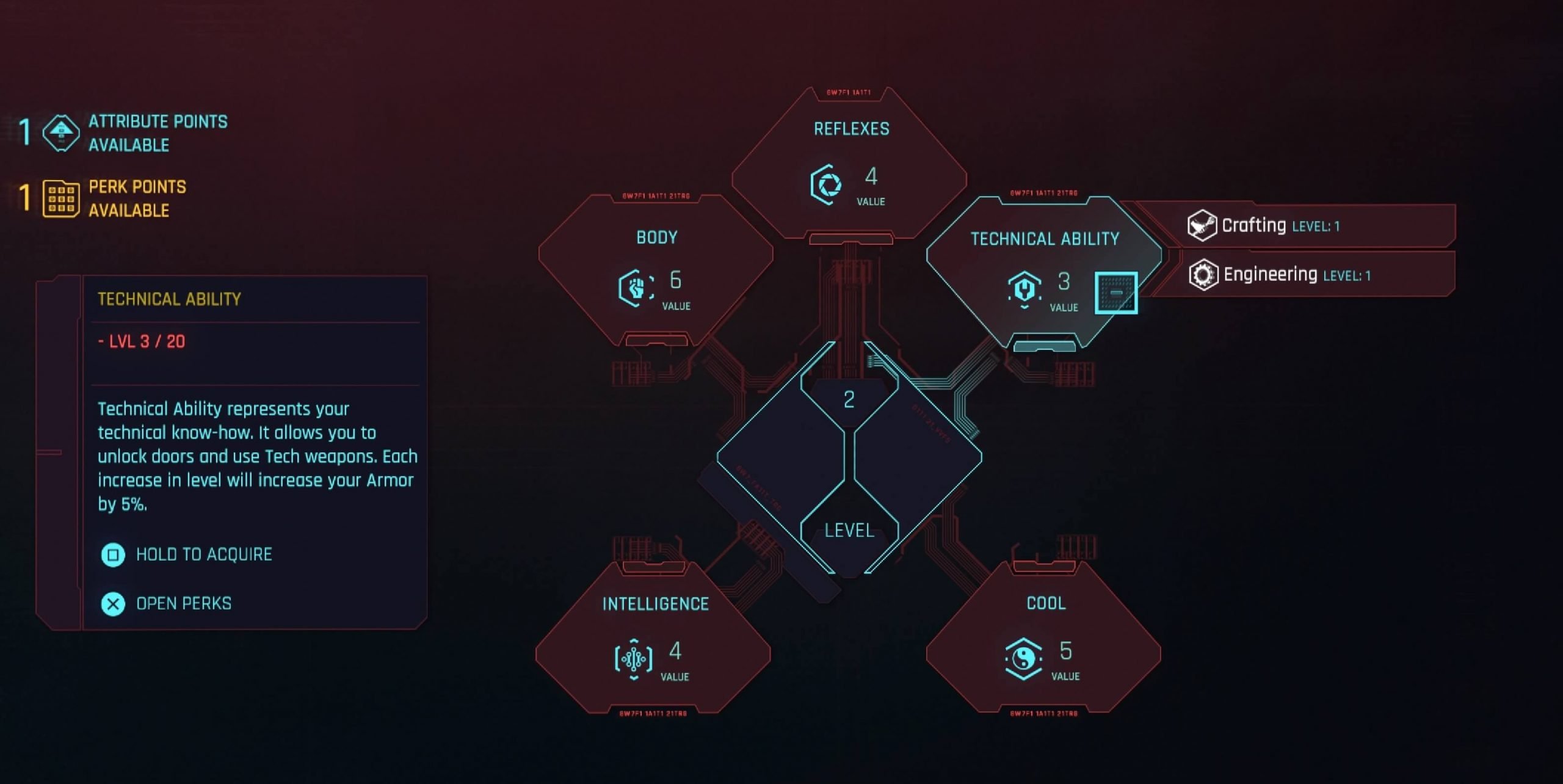 Cyberpunk 2077 Attribute Skills Perks Traits Guide Technical Ability scaled