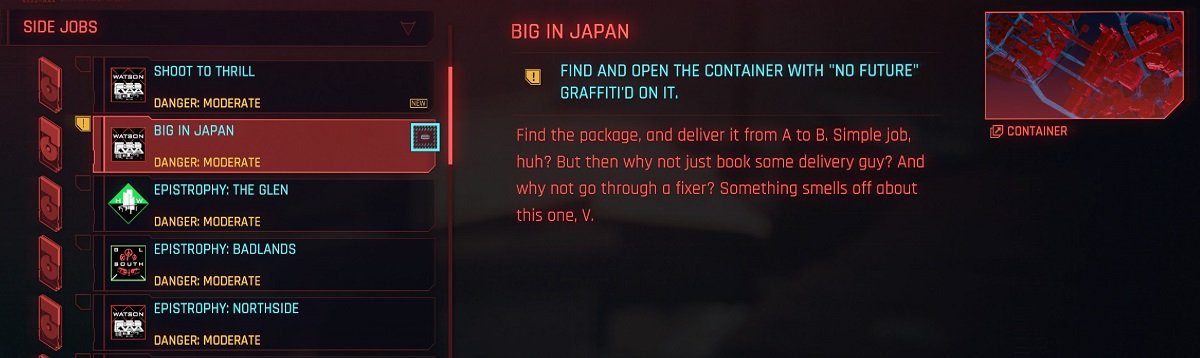 Cyberpunk 2077 Find No Future Container Big in Japan Journal