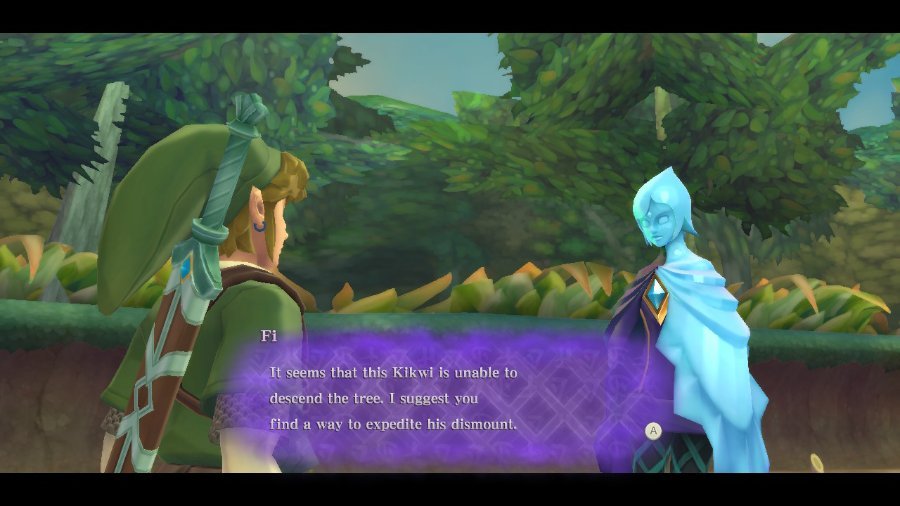 The Legend of Zelda Skyward Sword HD Get Kikwi Out of Tree Fi Advice