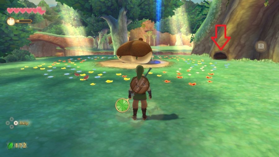 The Legend of Zelda Skyward Sword HD Get Kikwi Out of Tree Lopsa Path Entrace 1