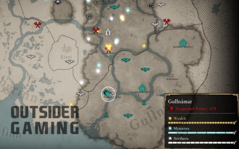 AC Valhalla Scholar and Sunstone Hvergelmir Map