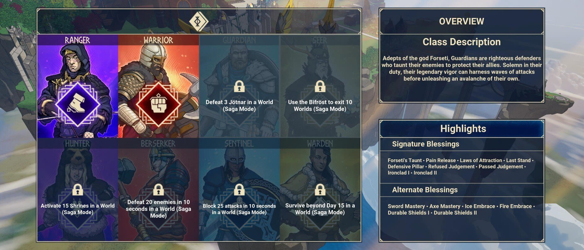 Tribes of Midgard Controls Classes