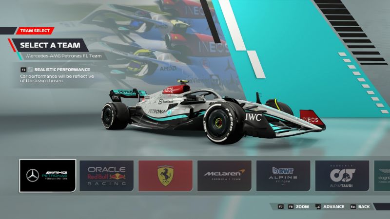 F1 22 Worst Teams Mercedes