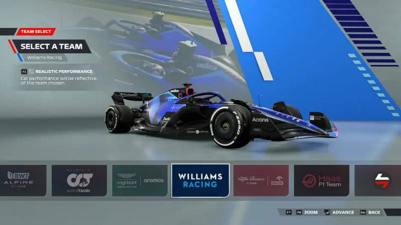 F1 22 Worst Teams Williams