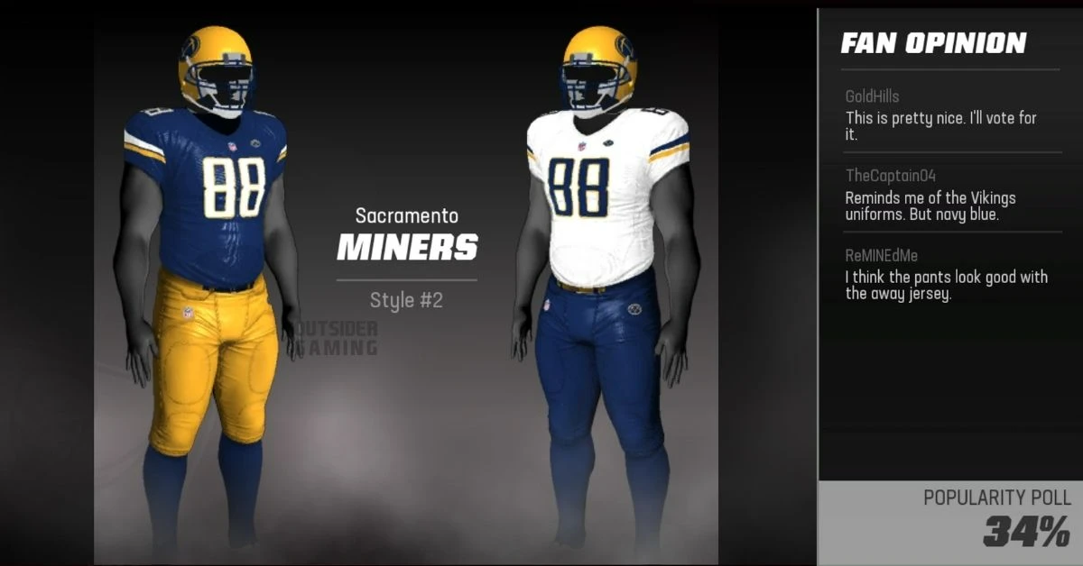 Madden 23 Sacramento Miners Uniforms 2