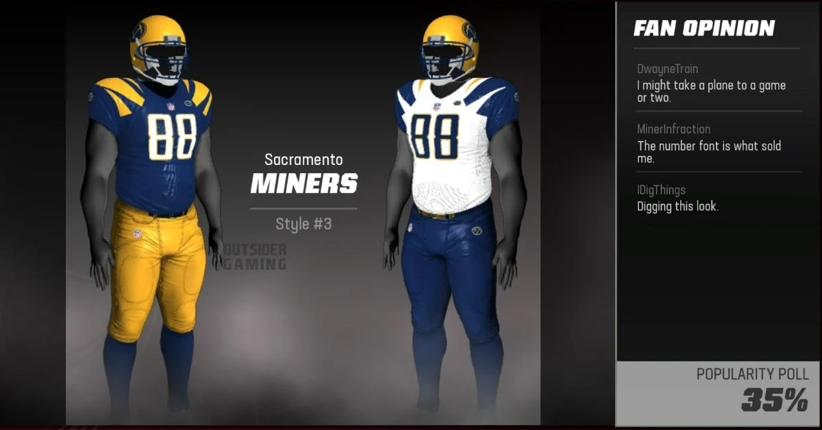 Madden 23 Sacramento Miners Uniforms 3