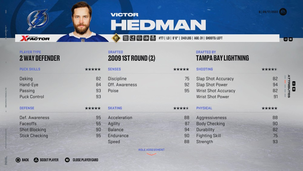 NHL 23 Best Players Hedman