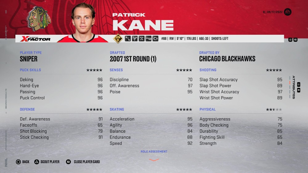 NHL 23 Best Players Kane