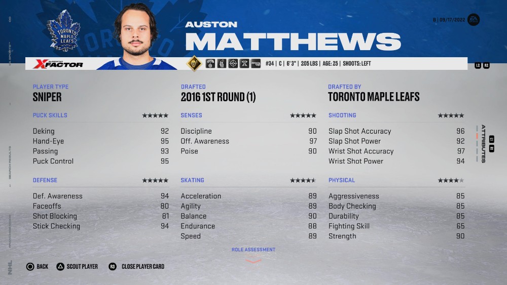 NHL 23 Best Players Matthews