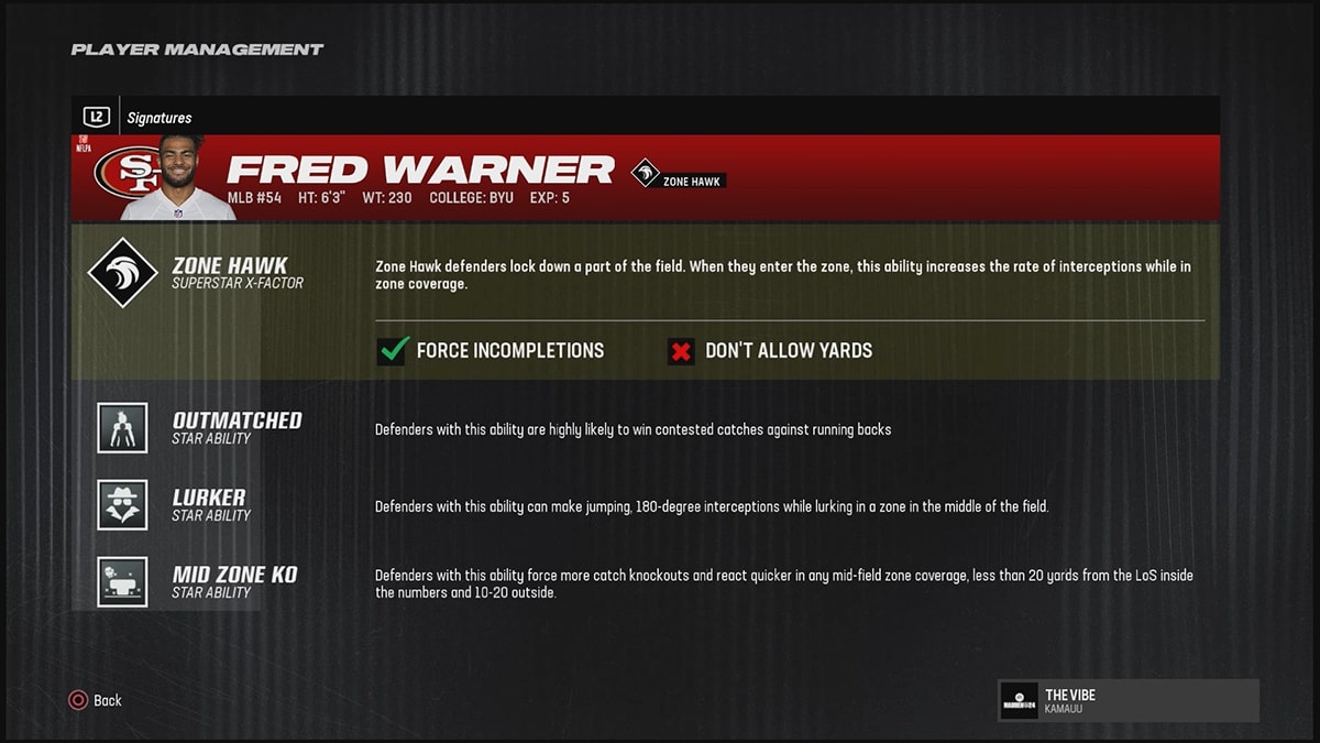 Madden 24 Beste Linebacker Fred Warner