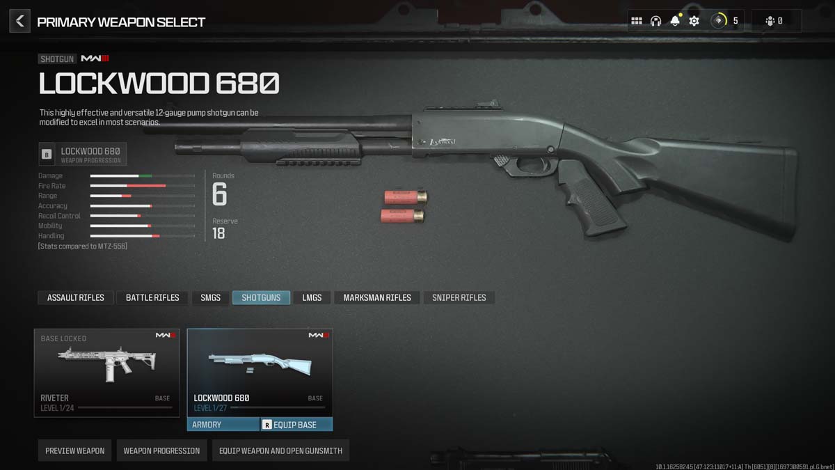 In game screeshot of Lockwood 680 gun of MW3