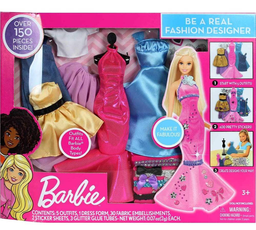 Barbie Be a Fashion Designer Doll Dress Up Kit, 5 Outfits