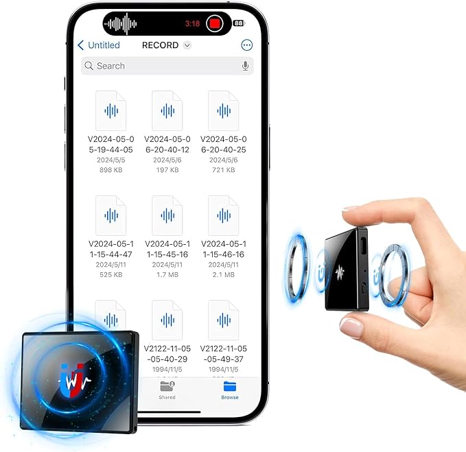 Zizsmi 128Gb magnetic voice recorder