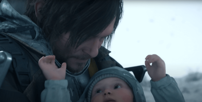 DeathStranding2 A character from Death Stranding 2 with a baby