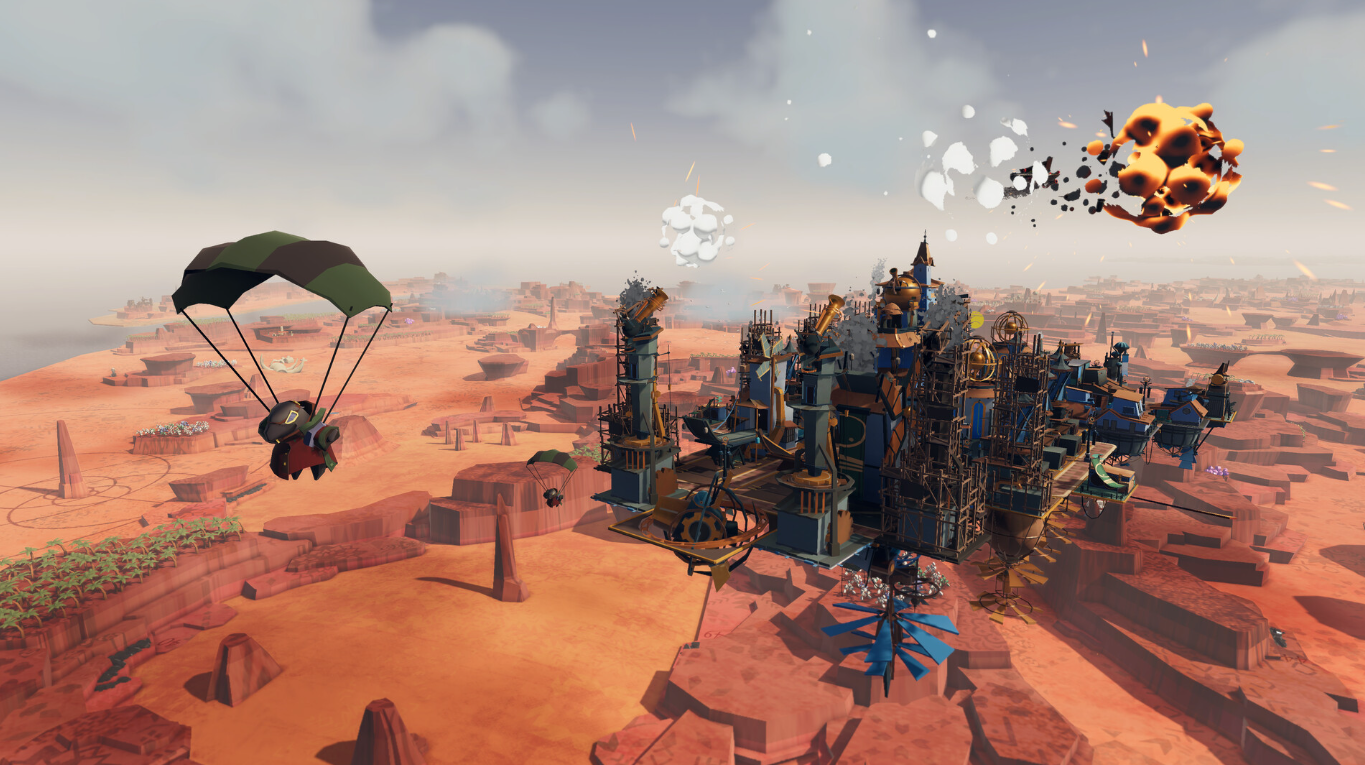An aerial battle in city-builder Airborne Empire